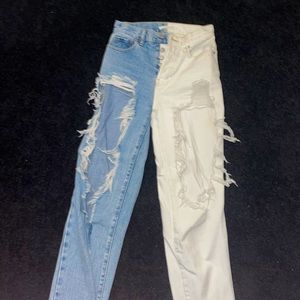 Split colored Pacsun Jeans